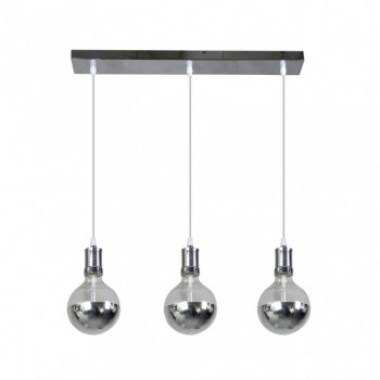Distribuidor - Lâmpadas Diversas | Lâmpadas Modernas | LAMPARA GALA 3XE27 CROMO/CROMO BOMBILLAS INCLUIDAS 24W 2700K 2100LM REGX64X12,5 CM Ref: 167293020